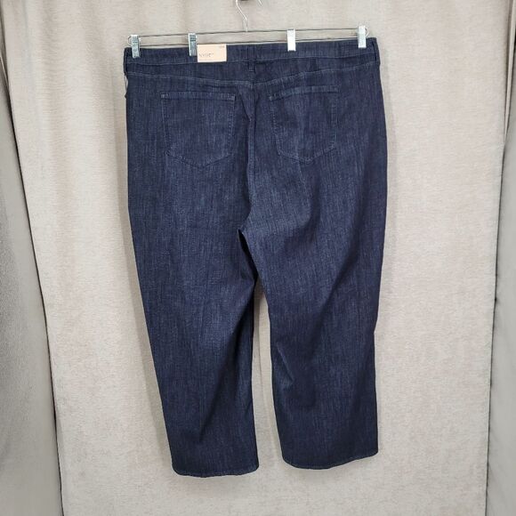 NYDJ Teresa Ankle Wide Leg Jeans with Pleats in Rinse Women's Plus Size 22W - Picture 5 of 16